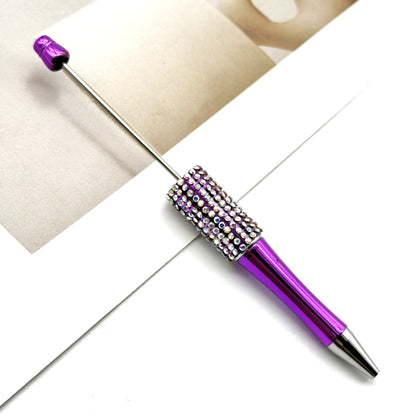UV electroplated colored diamond bead pen DIY multi-color diamond beaded ballpoint pen handmade rhinestone gift pen manufacturer wholesale