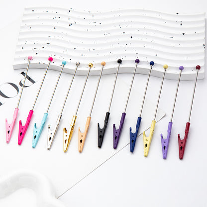DIY Beaded Business Card Clip Metal Toothed Crocodile Note Clip Desktop Memo Message Clip Card Clip Spot Wholesale