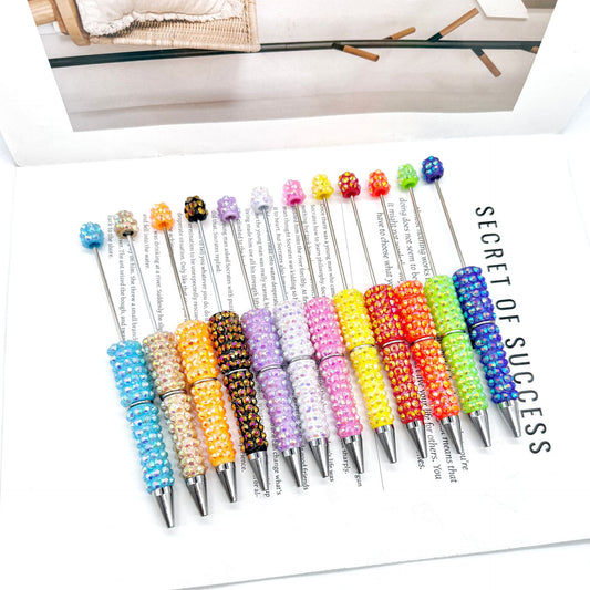 Creative Broken Diamond Full Diamond Bead Pen Handmade DIY Beaded Multi-color Ballpoint Pen ins Diamond Heavy Industry Moe Grain Pen Spot