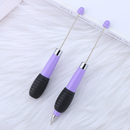 Cross-border explosion DIY telescopic bead pen, creative and cute macaron color telescopic rotating beaded gift ballpoint pen