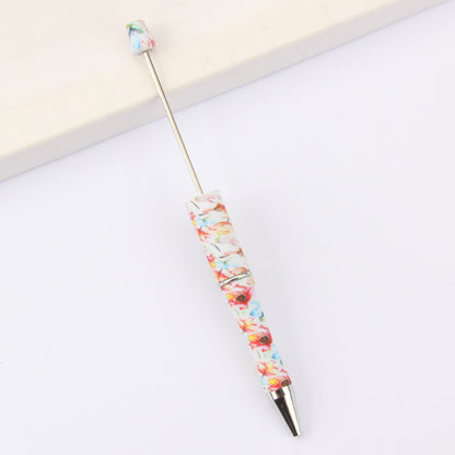 DIY bead pen printing pattern creative plastic beading puzzle leopard print floral cow tiger pattern bead pen wholesale