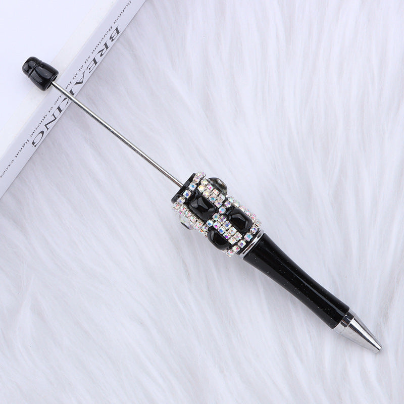 DIY diamond-encrusted sugar cube bead pen, purely handmade patch square grid bag diamond plastic ballpoint pen creative diamond-encrusted bead pen