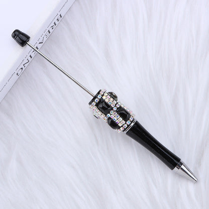 DIY diamond-encrusted sugar cube bead pen, purely handmade patch square grid bag diamond plastic ballpoint pen creative diamond-encrusted bead pen