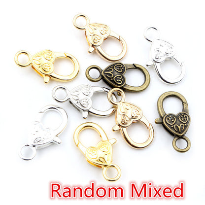26X19mm heart-shaped love lobster buckle zinc alloy color paint pendant buckle DIY jewelry accessories 3g