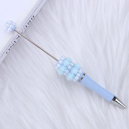 DIY new heavy industry bead pen, flower pearl bead pen, handmade patch pen cap with drill swirling gift pen