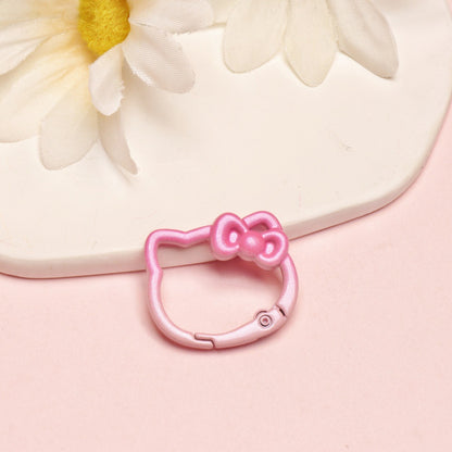 28*24mm Paint Gradual Change Color Spring Buckle Opening Ring Kt Cat Spring Ring Keychain DIY Accessories Alloy Accessories Wholesale