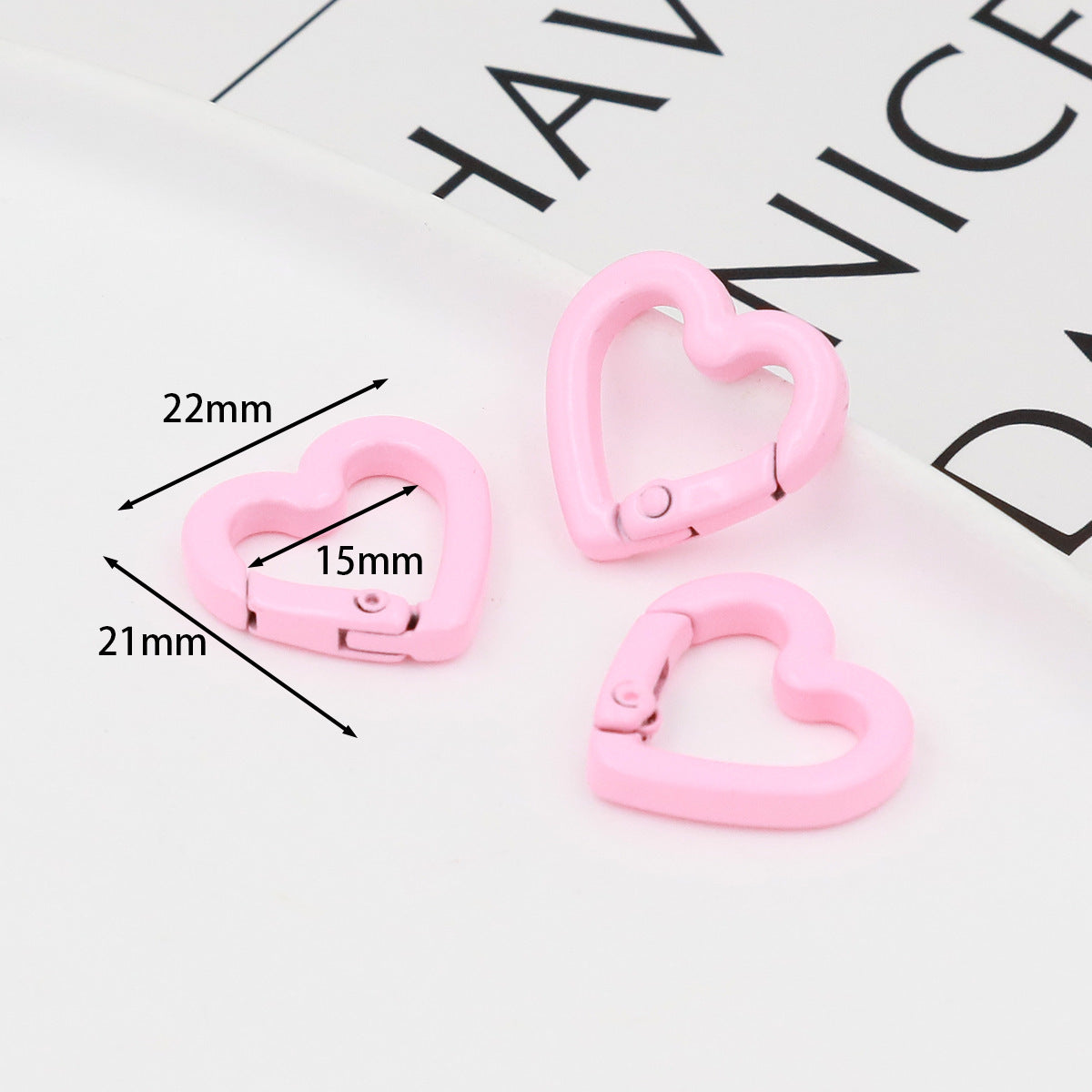 DIY Jewelry Accessories Love Paint Color Zinc Alloy Spring Buckle, Heart-shaped Open Spring Ring, Luggage Keychain