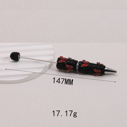 Cross-border creative butterfly soft pottery full of diamonds handmade bead pen DIY small gift gift pen creative ballpoint pen