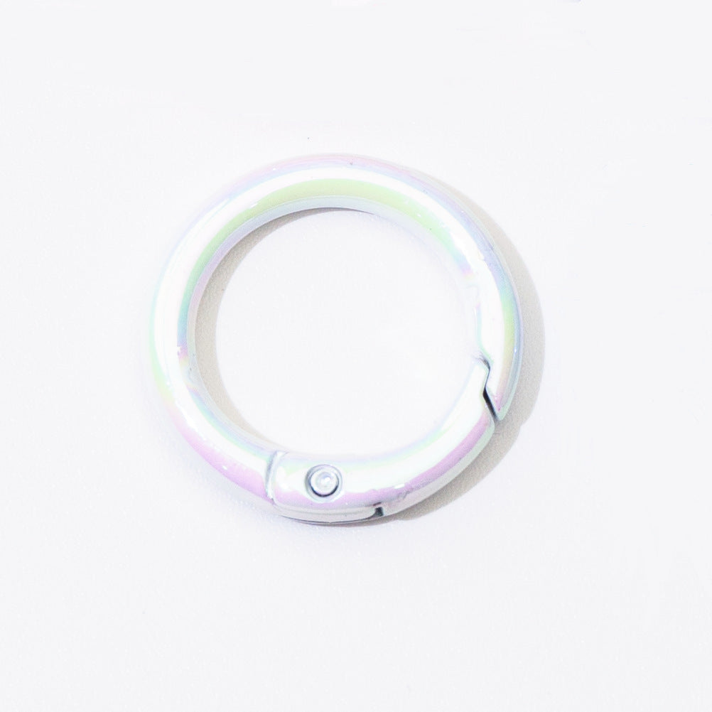 20Mm UV electroplated color spring buckle ab color Mapei spring ring DIY jewelry accessories alloy round connection keychain