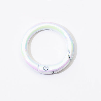 20Mm UV electroplated color spring buckle ab color Mapei spring ring DIY jewelry accessories alloy round connection keychain