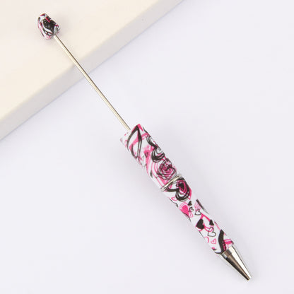 DIY bead pen printing pattern creative plastic beading puzzle leopard print floral cow tiger pattern bead pen wholesale