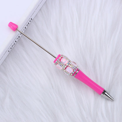 DIY diamond-encrusted sugar cube bead pen, purely handmade patch square grid bag diamond plastic ballpoint pen creative diamond-encrusted bead pen
