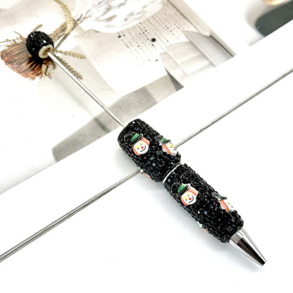 Halloween full diamond bead pen DIY skeleton pumpkin ghost series beaded ballpoint pen creative dark heavy pen
