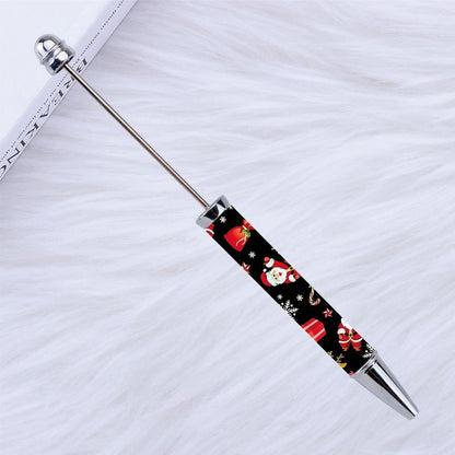 DIY Beadable Plastic Christmas Printed Pens, 149MM, Please Read the Description