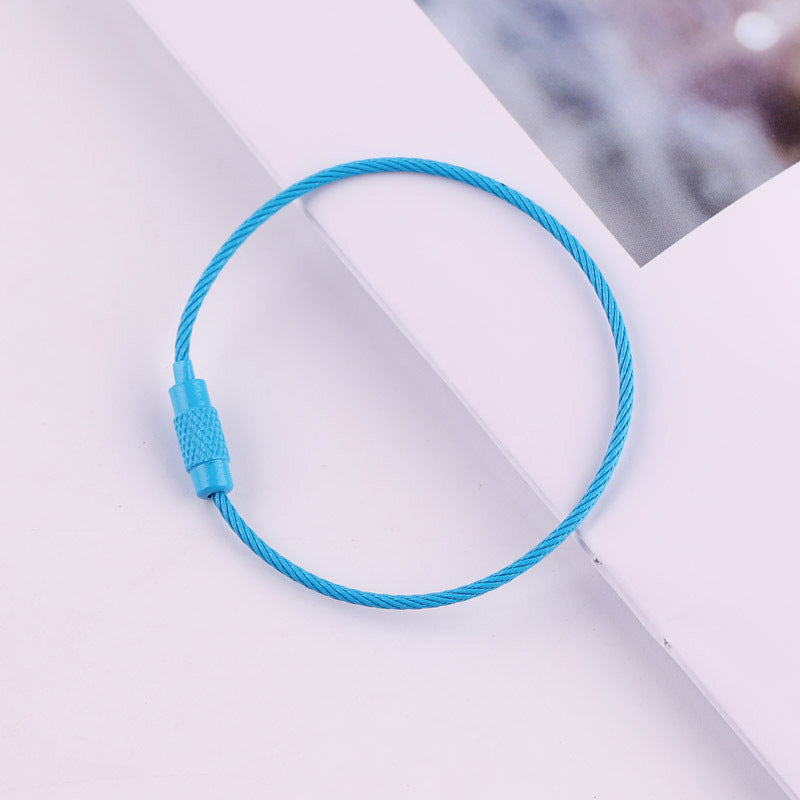 50mm Key Ring Creative Color Painted Wire Ring Wire Rope Rotating Screw Key Ring Keychain DIY Jewelry Accessories