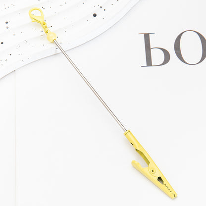 New Beaded Lobster Buckle Clip Business Card Clip Metal Toothed Crocodile Note Clip Bag Pendant Student Keychain