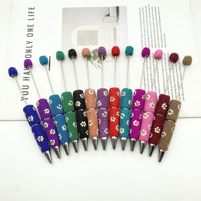 The new daisy full diamond bead pen, purely handmade DIY creative full diamond pen, daisy shape business gift pen is in stock.