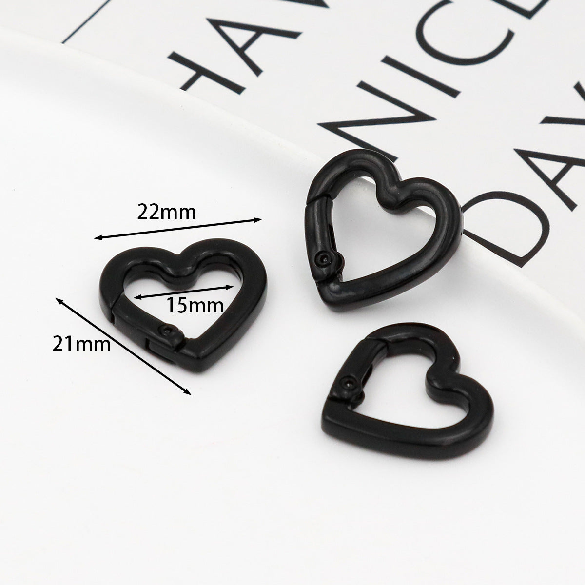 DIY Jewelry Accessories Love Paint Color Zinc Alloy Spring Buckle, Heart-shaped Open Spring Ring, Luggage Keychain