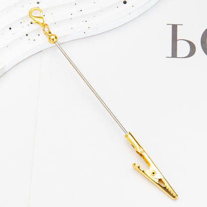 New Beaded Lobster Buckle Clip Business Card Clip Metal Toothed Crocodile Note Clip Bag Pendant Student Keychain