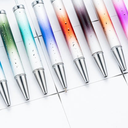 Creative DIY starry sky bead pen UV electroplating beaded ballpoint pen multi-color high value star gradual change bead pen