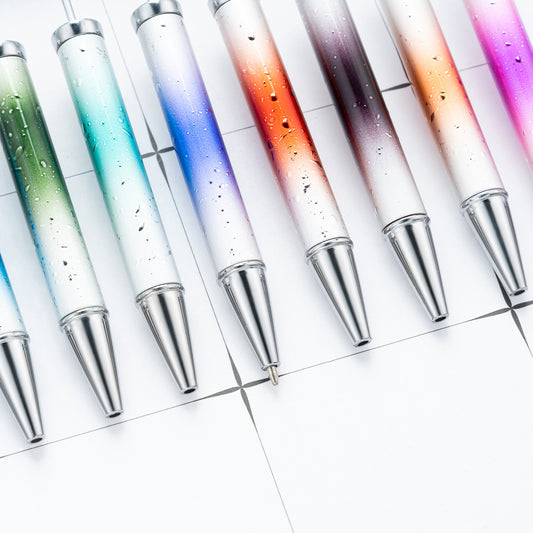 Creative DIY starry sky bead pen UV electroplating beaded ballpoint pen multi-color high value star gradual change bead pen