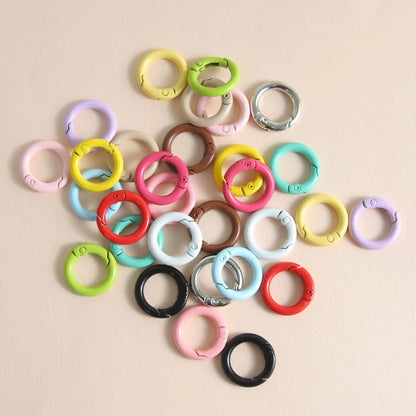 20mm Color Spring Buckle Paint Openable Connection Ring Keychain Mobile Phone Chain Jewelry Accessories