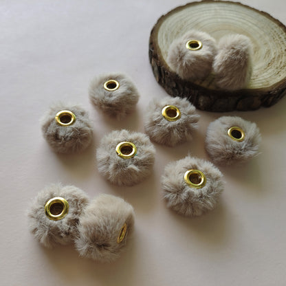 Imitation Rabbit Fur Plush Hanging Ball Beads Beads 20mm Straight Hole Hairball Beads DIY Mobile Phone Chain Accessories