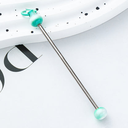 Creative new DIY beaded pole spot gradual change color color beaded keychain pole accessories pendant wholesale