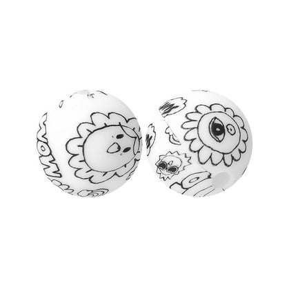 15mm Silicone Beads Water Transfer Beads DIY Jewelry Bead Pen Loose Beads Wholesale #151-200
