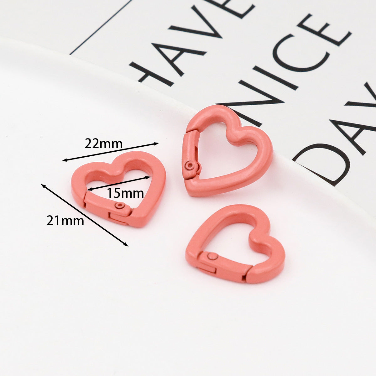 Love Paint Colored Zinc Alloy Spring Buckle, Heart-shaped Open Spring Ring, Luggage, Keychain DIY Jewelry Accessories Random Mix