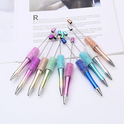 Electroplated sugar drill bead pen, new DIY spinning ballpoint pen, manual patch Gypsy star drill pen manufacturer wholesale