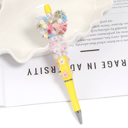 Creative new cartoon rotating bead pen heavy industry glitter high value new ins wind bead pen ballpoint pen