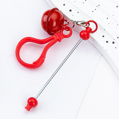 Spot DIY beaded bell keychain creative personalized bag pendant keychain candy color plastic keychain