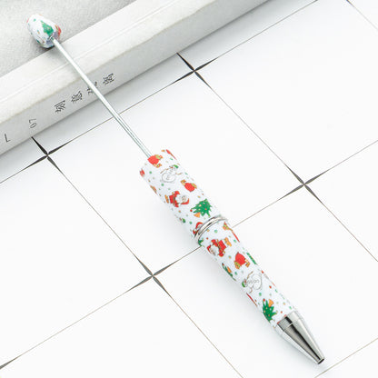 Green Christmas Tree Gingerbread and Lovely Red Color Christmas Santa Printed Beadable Pens