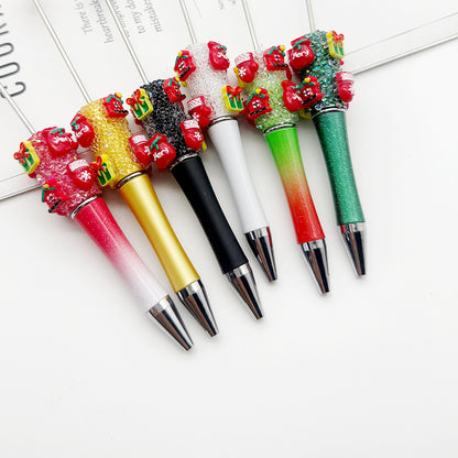 Cross-border Christmas gift box, gloves, lucky bag, bead pen DIY pure rhinestone gypsy sugar pen, Christmas gift pen