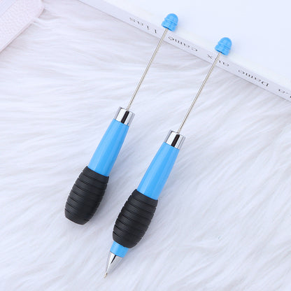 Cross-border explosion DIY telescopic bead pen, creative and cute macaron color telescopic rotating beaded gift ballpoint pen