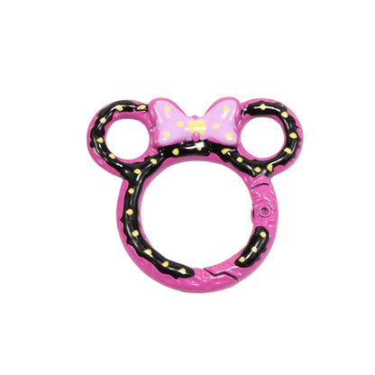 38*35mm Painted Color Spring Buckle Mickey Open Ring Hand Painted Spring Ring Keychain DIY Accessories Alloy Connecting Ring