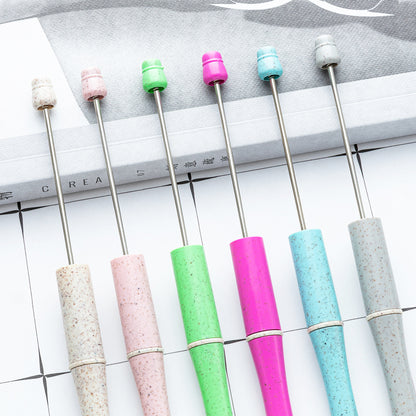 New wheat straw bead pen DIY bead pen creative multi-color bead pen writing cute pen spot wholesale