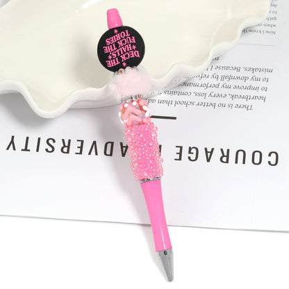 Creative new cartoon rotating bead pen heavy industry glitter high value new ins wind bead pen ballpoint pen