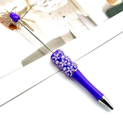 DIY floral pearl bead pen, handmade patch heavy industry beaded ballpoint pen cross-border hot-selling gift pen wholesale