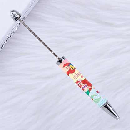 New Style DIY Plastic Beadable Pens with Cartoon Prints