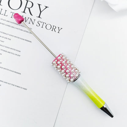 DIY Pearl Diamond Bead Pen Hand Sticker Diamond Ballpoint Pen Flash Diamond Pearl Diamond Beadedpen Spot Wholesale