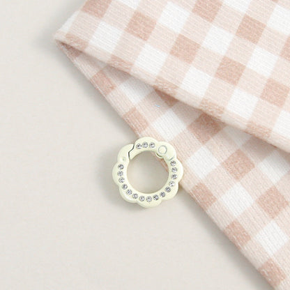 21mm Zinc Alloy Colored Petals with Diamonds, Spring Ring, Open Connection Ring DIY Jewelry, Keychain, Buckle Accessories