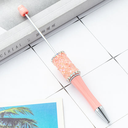DIY crystal gravel bead pen wholesale creative exquisite cute girl heart plastic pen multi-color spinning ballpoint pen