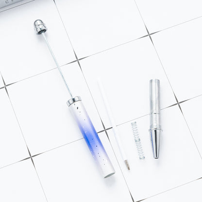 Creative DIY starry sky bead pen UV electroplating beaded ballpoint pen multi-color high value star gradual change bead pen