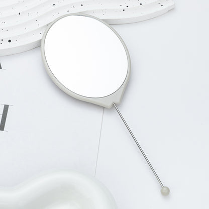 New DIY beaded oval mirror portable high definition mirror handheld mirror, carry makeup small mirror