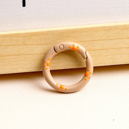 25mm Cat Paw Candy Color Metal Paint  Spring Chain Keychain Pendant DIY Jewelry Accessories Ring Buckle Backpack Buckle