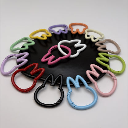 45 * 37Mm Rabub Paint Color Spring Buckle Round Opening Ring Spring Ring Key Ring DIY Jewelry Accessories Random Mix