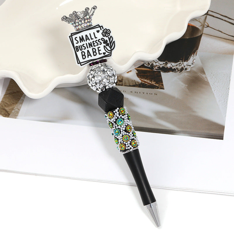 Creative new cartoon rotating bead pen heavy industry glitter high value new ins wind bead pen ballpoint pen