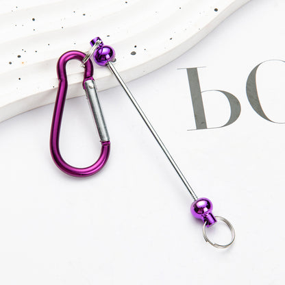 Creative DIY beaded mountaineering buckle D-type lock metal hook key small buckle backpack jewelry mountaineering buckle wholesale